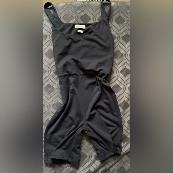 Aritzia-Banaton black romper - square neck shorts size L - Picture 2 of 5